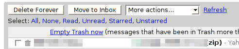 gmail empty trash